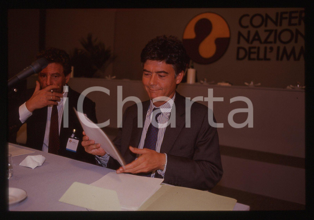 35mm vintage slide* 1990 ROMA Claudio MARTELLI Conferenza Immigrazione (1)