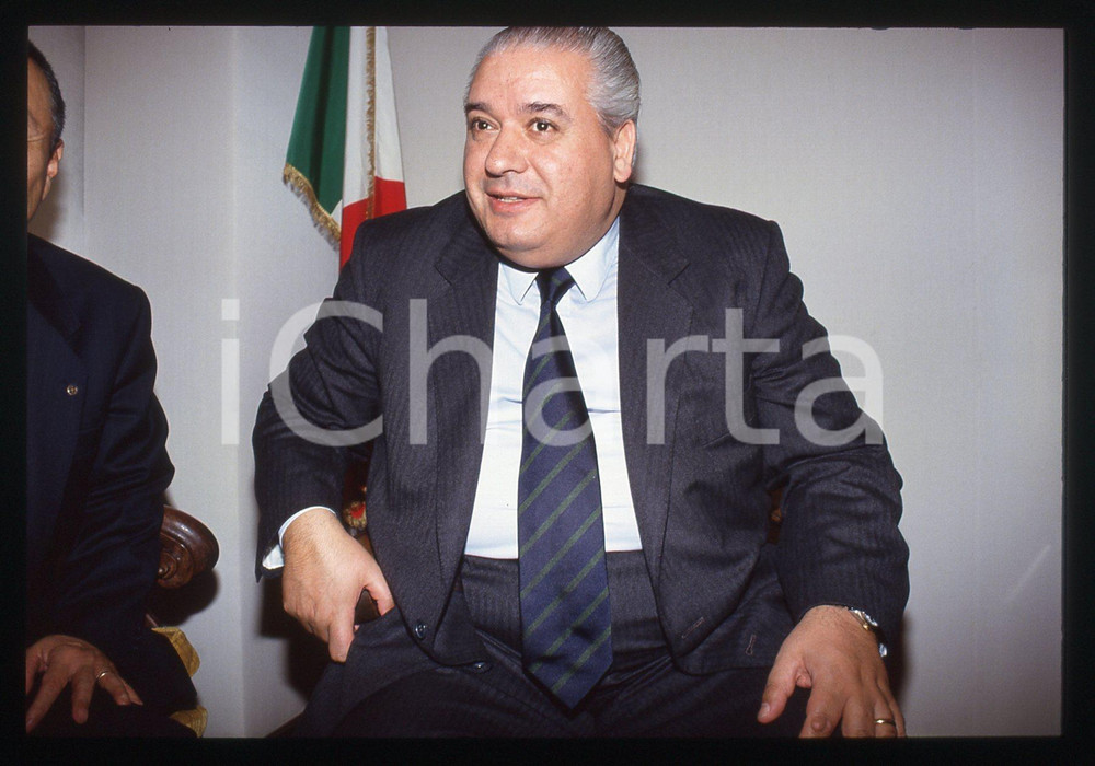 35mm vintage slide* 1990 ca ROMA Vincenzo DE COSMO ritratto del politico DC (3)