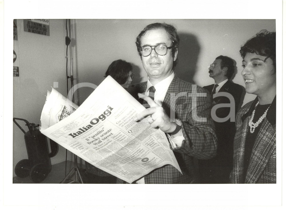 1990 ca ITALIA OGGI Ritratto del direttore Marco BORSA *Foto 24x18 cm