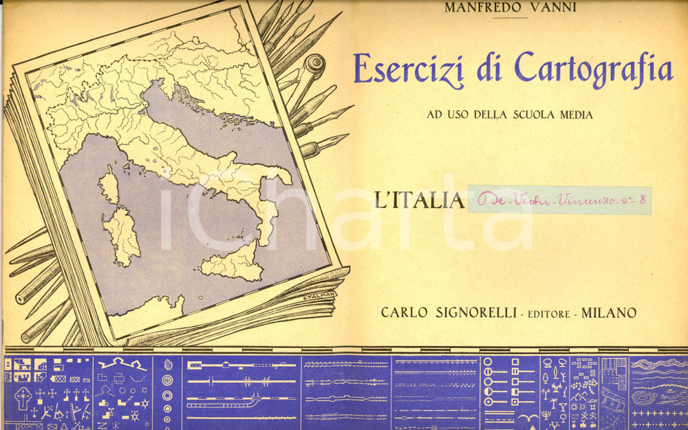 Documento originale, autentico 1942 Manfredo VANNI L Italia e il suo Impero 10 TAVOLE CARTOGRAFICHE Scolastico 1