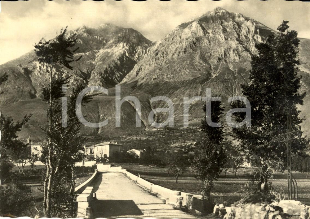Cartolina originale da collezione 1951 AVEZZANO (AQ) Veduta ingresso paese e Monte VELINO *Cartolina postale FG VG 1