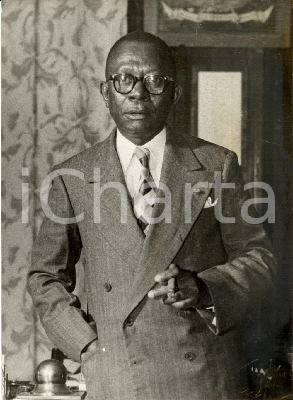 Fotografia d epoca originale 1956 PARIS F Presidente della LIBERIA William V. S. TUBMAN Ritratto AGIP 1