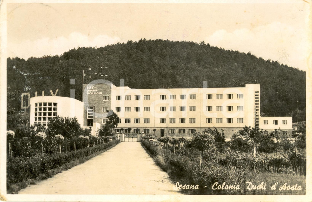 Cartolina originale da collezione 1940 SESANA / SEZANA (SLOVENIA) Colonia PNF DUCHI D'AOSTA *Cartolina FP VG 1