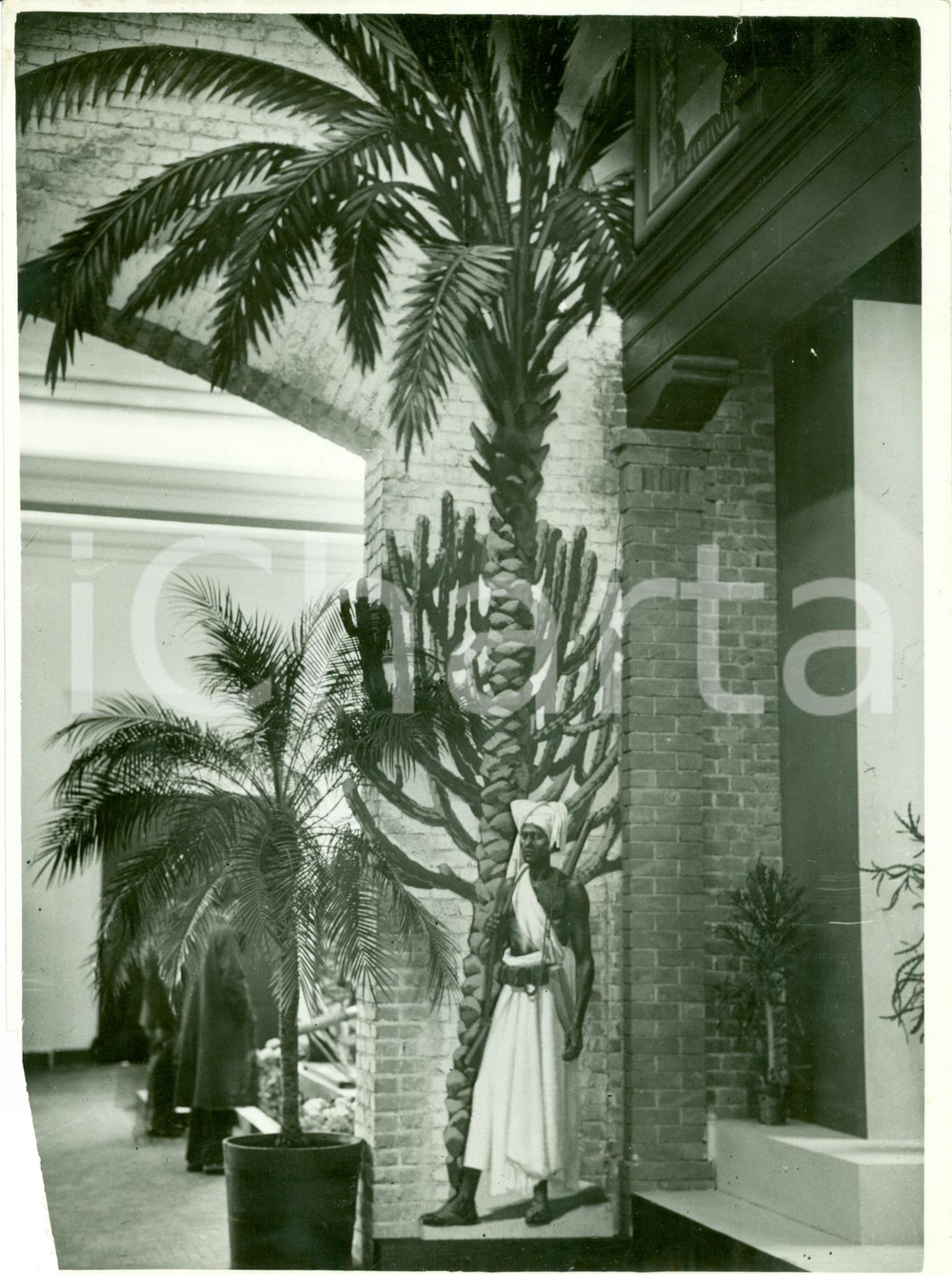 Fotografia d epoca originale 1936 MILANO Padiglione Agricoltura MUSSOLINI Angolo ERITREA Fiera Campionaria 1