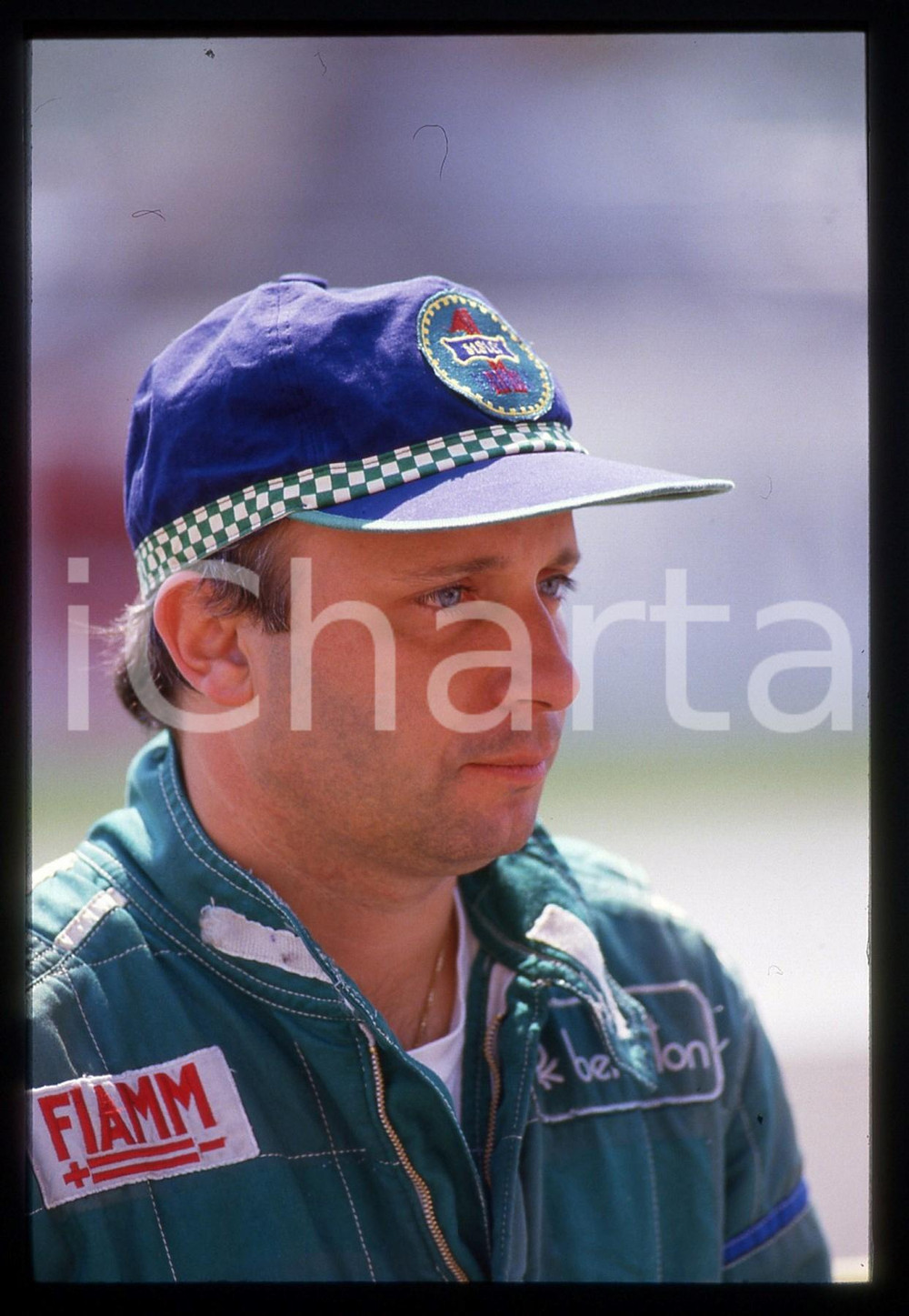 35mm vintage slide* 1987 FORMULA 1 Teo FABI scuderia BENETTON - Ritratto pilota