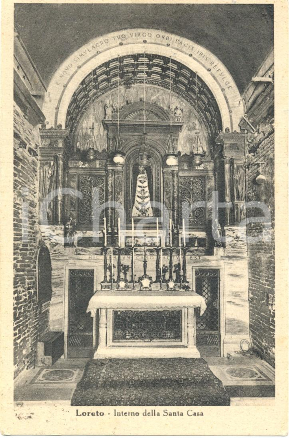 Cartolina originale da collezione 1947 LORETO (AN) Interno del santuario della SANTA CASA *Cartolina  FP VG 1