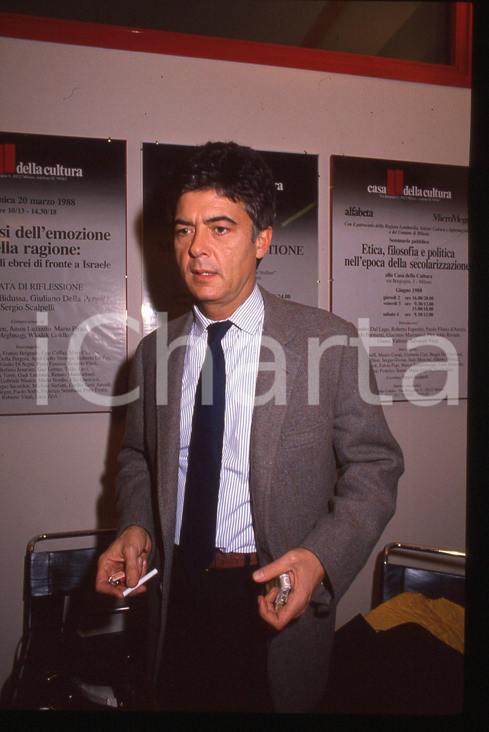 Fotografia d epoca originale 35mm vintage slide 1988 MILANO Claudio MARTELLI Casa della Cultura 3 1