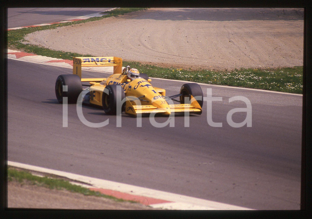 Fotografia d epoca originale 35mm vintage slide 1988 GP MONZA Nelson PIQUET LOTUS 100T durante la gara 12 1