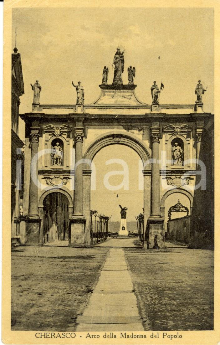 Cartolina originale da collezione 1933 CHERASCO CN Veduta dell Arco della MADONNA del POPOLO Cartolina FP NV 1