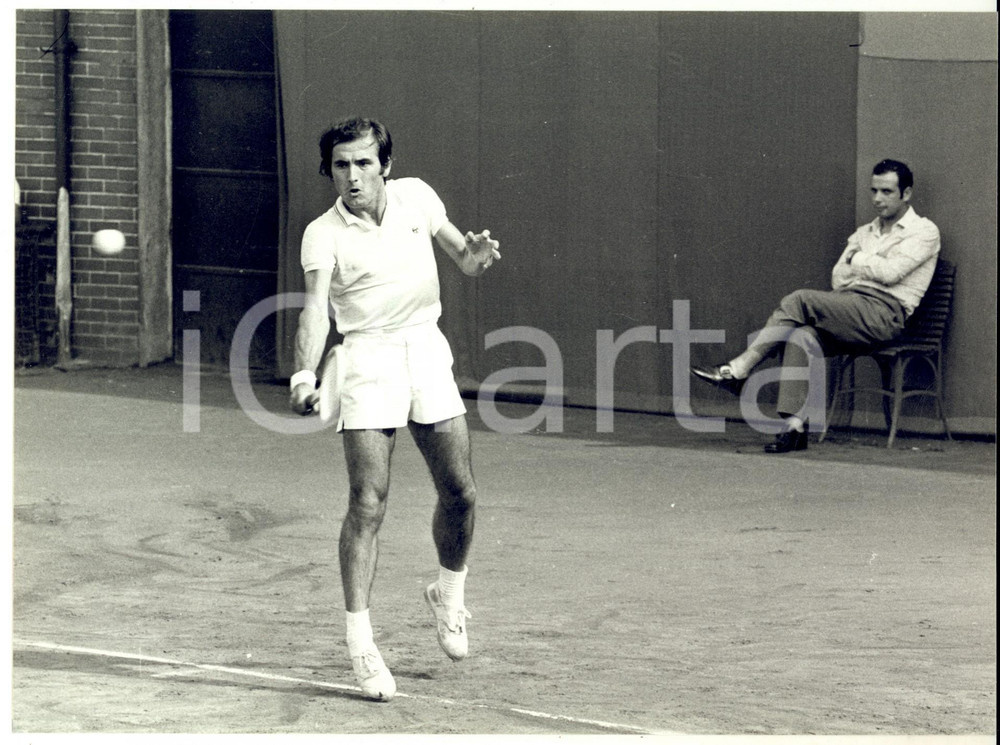 Fotografia d epoca originale 1980 circa TENNIS Giordano MAIOLI in allenamento Foto 24x18 cm 1
