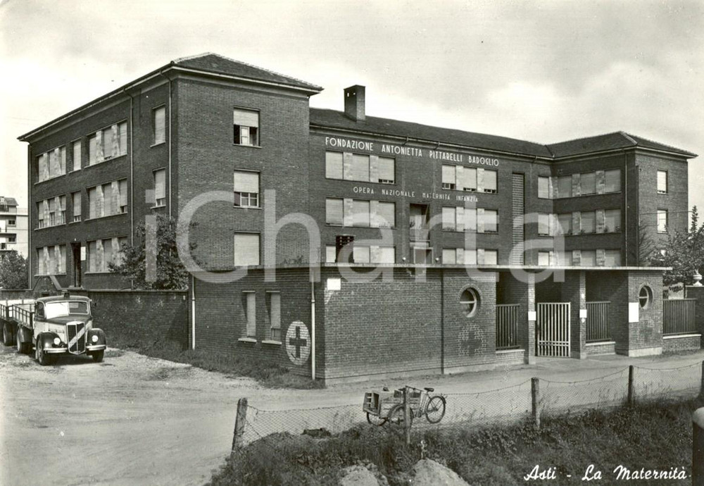 Cartolina originale da collezione 1950 ca ASTI Fondazione Antonietta Pittarelli BADOGLIO Padiglione MaternitÃ  *FG 1