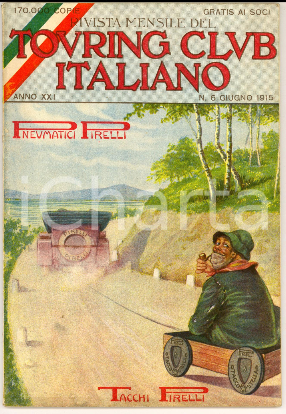 Giornale, rivista storica 1915 TOURING CLUB ITALIANO  Carta del gruppo delle Grigne *Rivista anno XXI n. 6 1