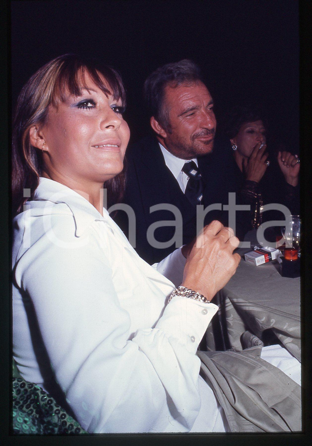 35mm vintage slide* 1980 ca CINEMA Ugo TOGNAZZI Franca BETTOJA - Ritratto (1)