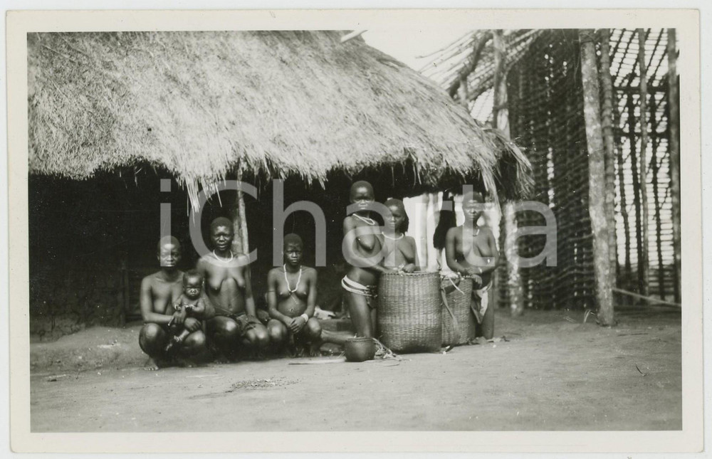 1930ca CONGO BELGE - ITURI Alur Djuganda NU ETHNIQUE Carte postale FP NV  Cartolina postale d'epoca, non viaggiata.CONDIZIONI: FAIR FORMATO: FP    originale e autentica 1