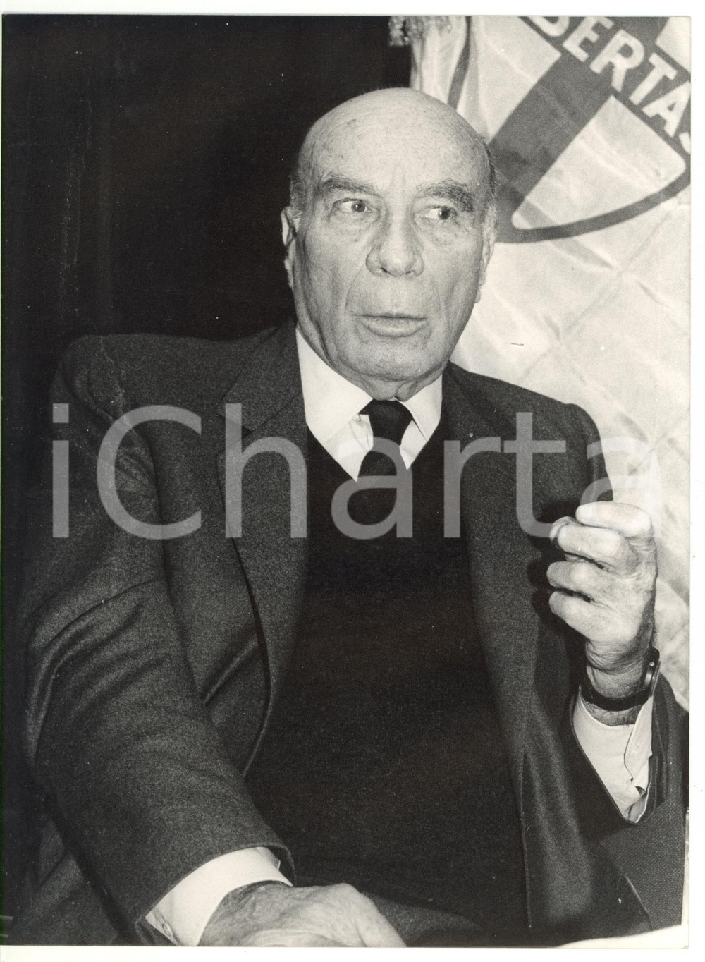 1989 MILANO Convegno DC - Ritratto di Guido CARLI - Fotografia 18x24 cm