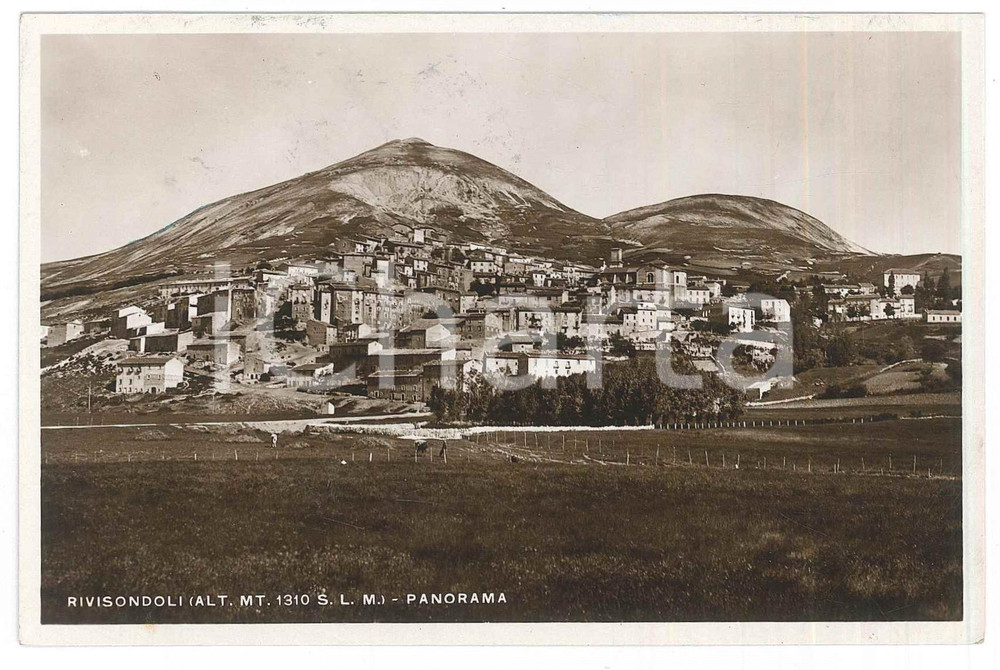 1934 RIVISONDOLI (AQ) Panorama del paese - Cartolina FP VG
