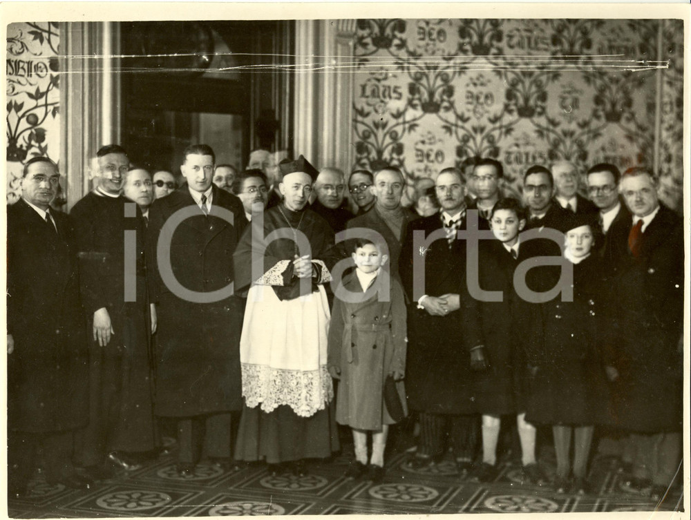 Fotografia d epoca originale 1937 MILANO Palazzo Arcivescovile Ildefonso SCHUSTER patrono Giornalisti Foto 1