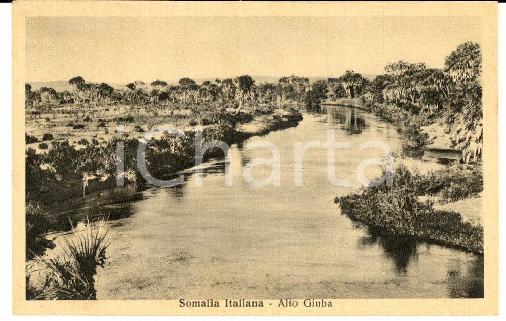Cartolina originale da collezione 1940 ca AOI SOMALIA ITALIANA Veduta dell'Alto Giuba *Cartolina FP NV 1