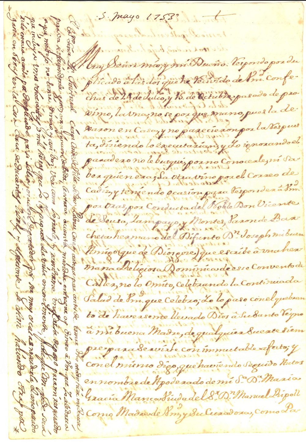 1753 VALENCIA (ES) Don Estevan PELEGRÌ illustra i censi della cappellania RIPOLL Documento manoscritto, originale d'epoca.PAGINE: 4 FAIR/discreto piegature d'epoca  originale e autentica 1
