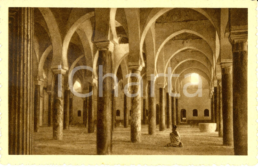 Cartolina originale da collezione 1930 ca TRIPOLI (LIBIA) Moschea Tagiura *Cartolina MISSIONE FRANCESCANA LOMBARDA 1