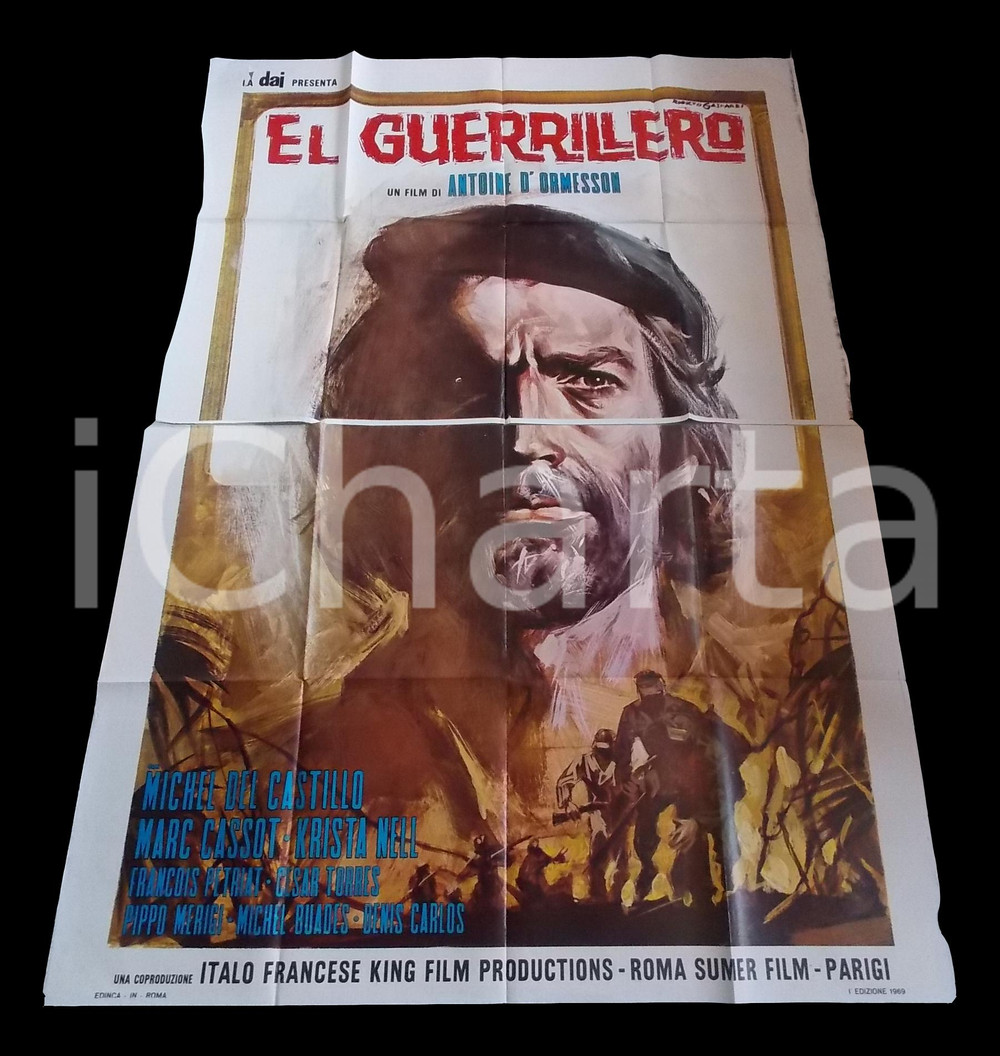 Materiale cinematografico d’epoca 1969 EL GUERRILLERO Michel DEL CASTILLO Marc CASSOT Krista NELL Manifesto 1