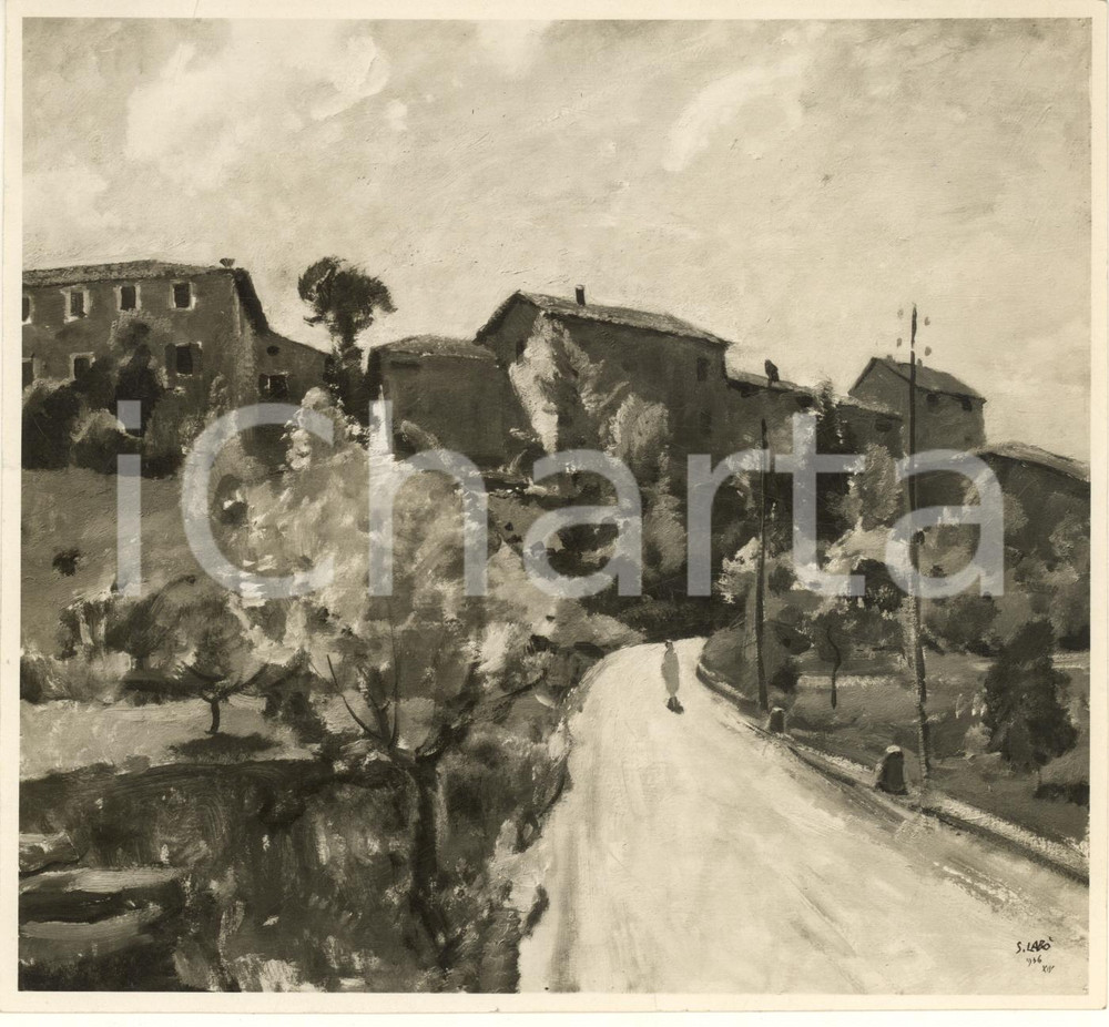 Fotografia d epoca originale 1937 MILANO MOSTRA BELLE ARTI Savino LABÒ Paese Foto coeva con AUTOGRAFO 1
