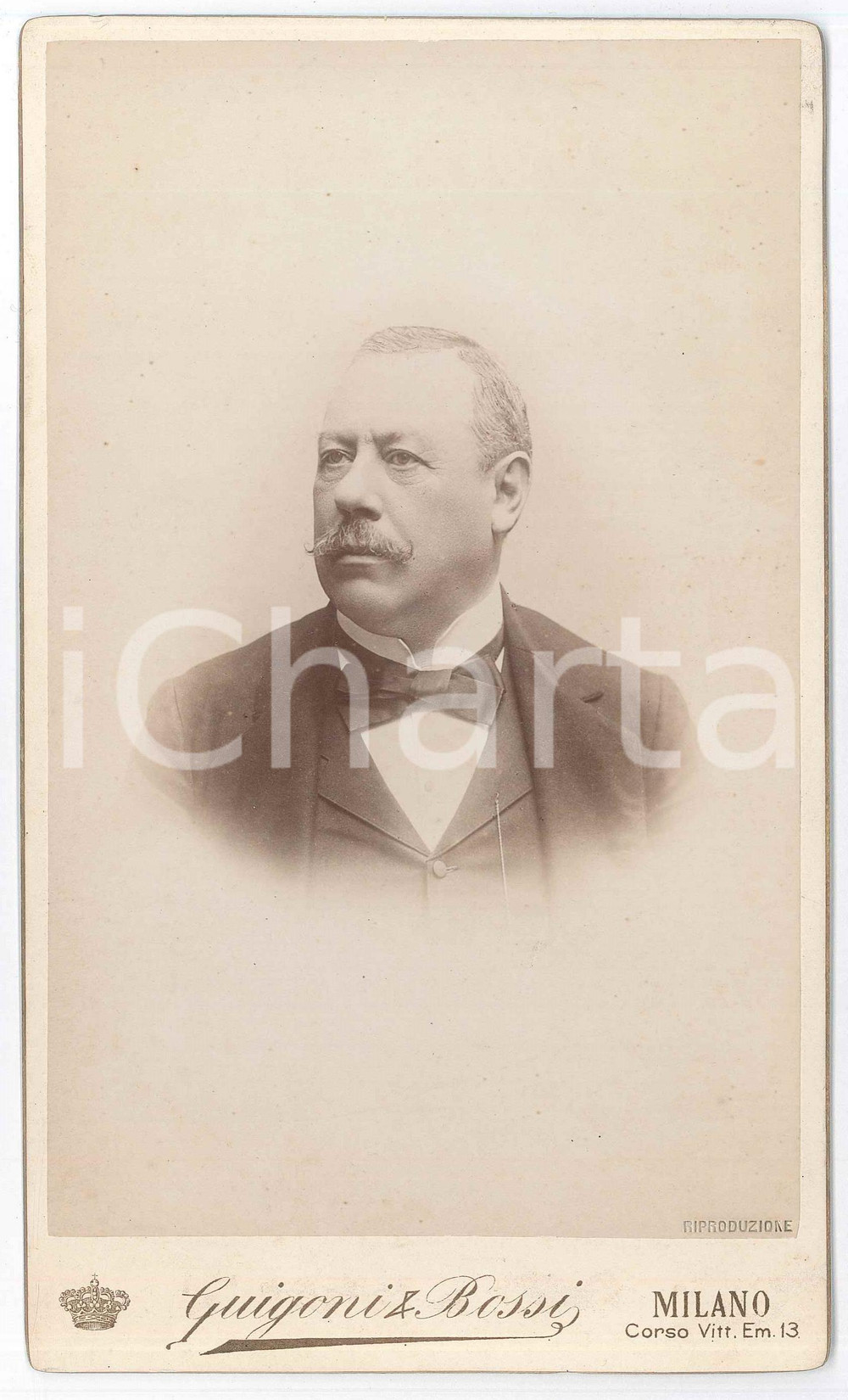 1905 ca MILANO Ritratto maschile *Foto GUIGONI & BOSSI 13x23 cm Fotografia d'epoca, su cartoncino rigido. FOTOGRAFO: Guigoni &amp; Bossi - Milano GOOD/buono  Formato: 13x23 cm originale e autentica 1