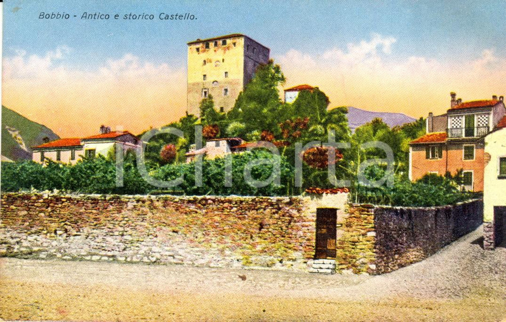 Cartolina originale da collezione 1934 BOBBIO PC Antico e storico Castello MALASPINA DAL VERME Cartolina FP NV 1