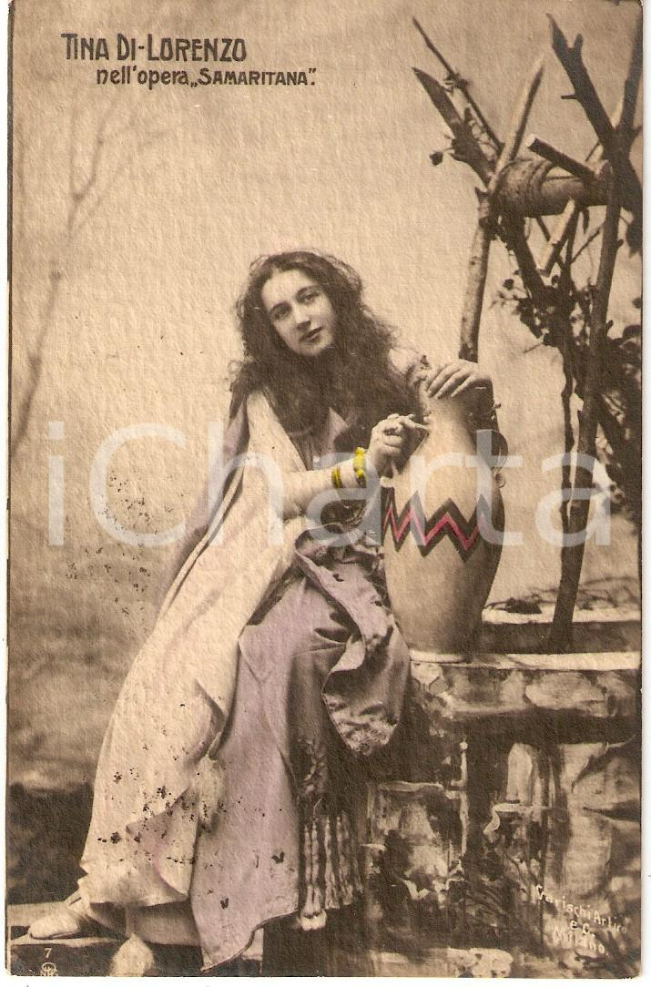 Cartolina originale da collezione 1903 TEATRO Attrice Tina DI LORENZO nello spettacolo SAMARITANA Cartolina FP VG 1