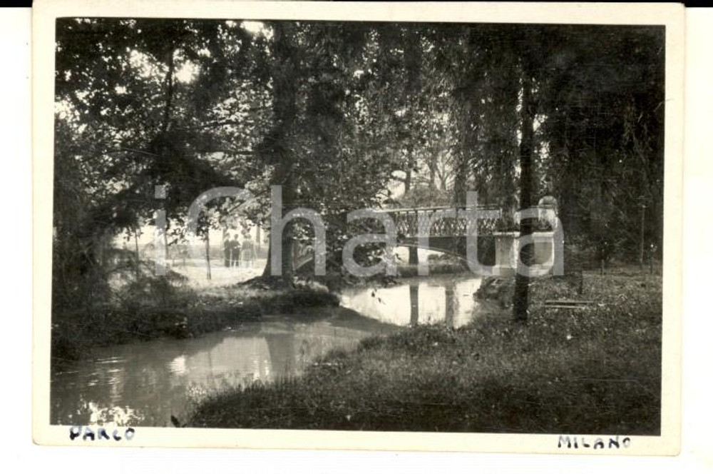 Fotografia d epoca originale 1930 MILANO PARCO SEMPIONE Il ponte delle sirenette Fotografia VINTAGE 8x6 cm 1