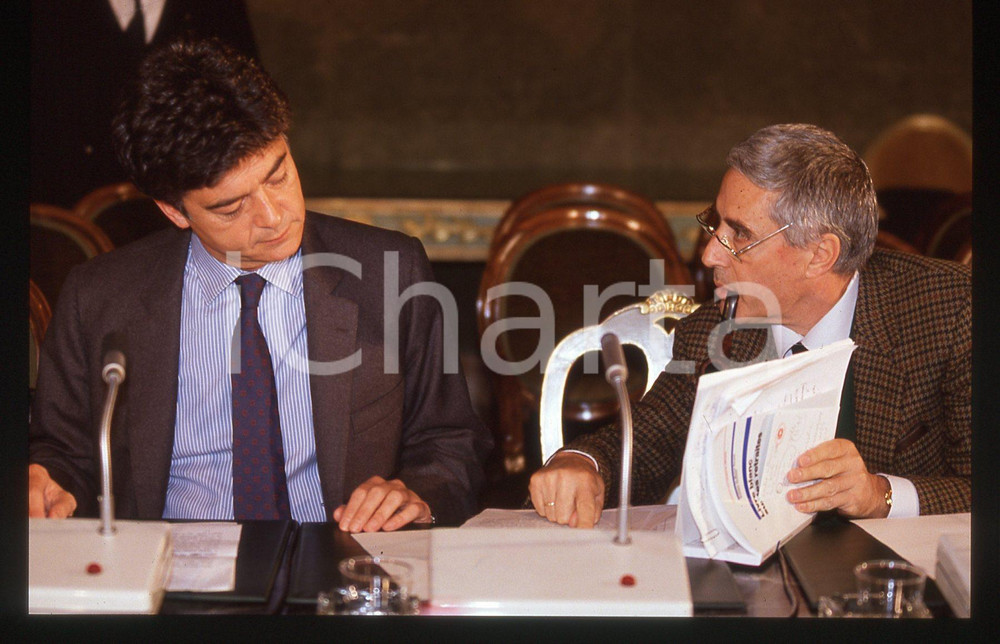 Fotografia d epoca originale 35mm vintage slide 1991 ca Claudio MARTELLI Franco MARINI 1 1