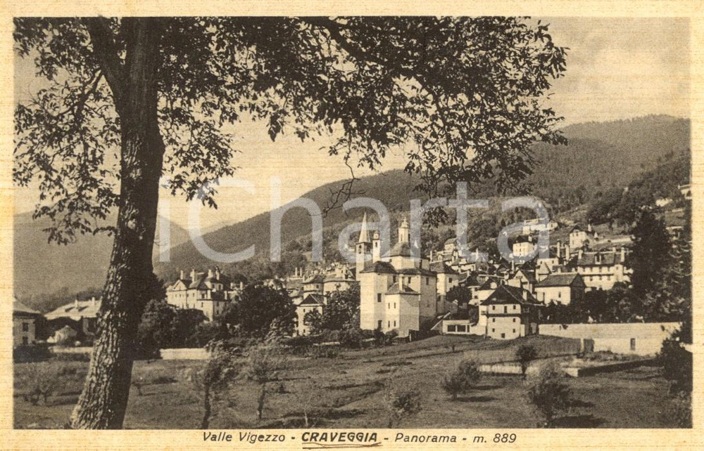 Cartolina originale da collezione 1936 CRAVEGGIA (VB) Panorama del paese e della Valle VIGEZZO *Cartolina FP VG 1