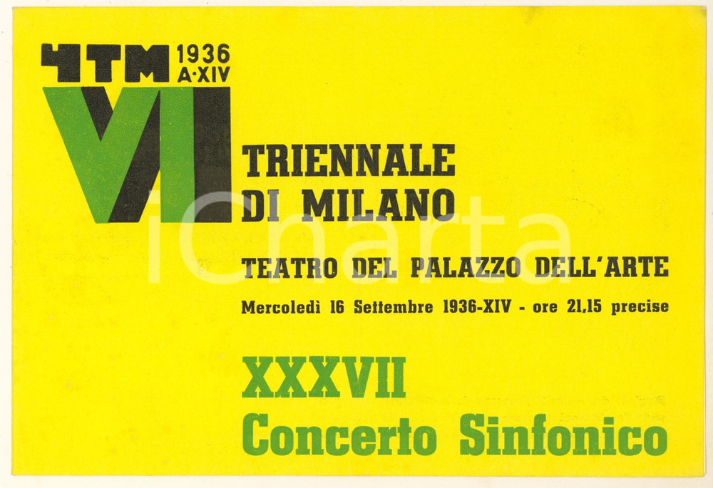 Materiale pubblicitario d’epoca 1936 MILANO Maestro Alfredo CASELLA XXXVII Concerto sinfonico vocale *Programma 1