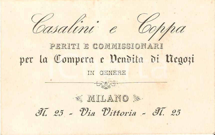 Oggetto da collezione cartaceo 1920 circa MILANO Compera vendita negozi CASALINI COPPA 1