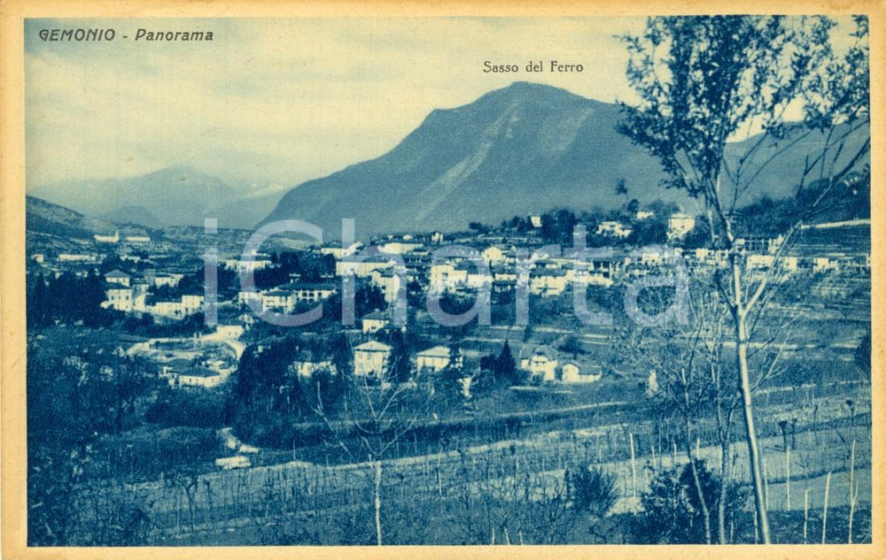 Cartolina originale da collezione 1940 ca GEMONIO (VA) Veduta panoramica paese e campagne *Cartolina postale FP NV 1