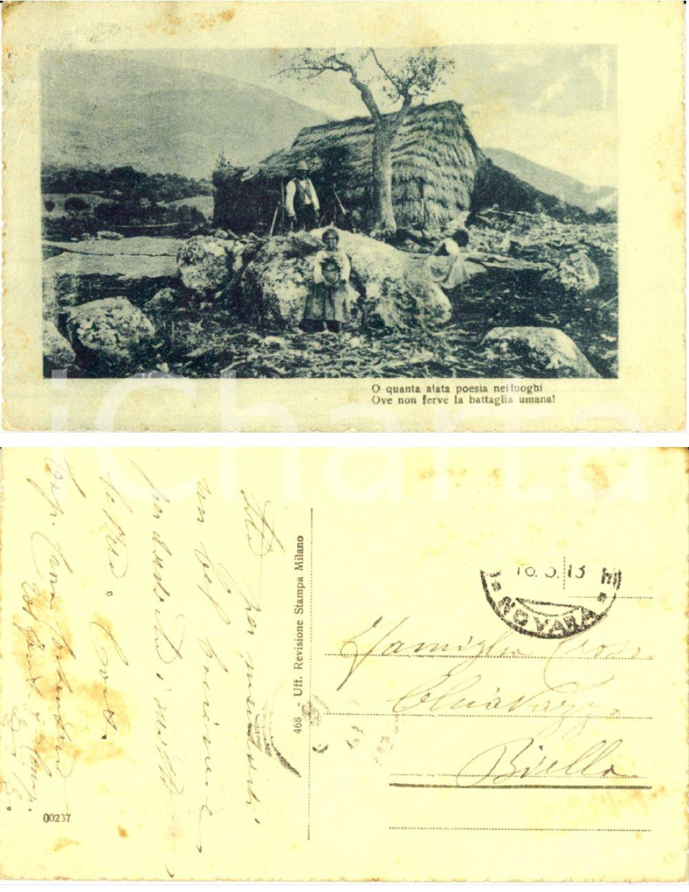Autografo originale 1918 WW1 ZONA DI GUERRA Poesia ove non ferve la battaglia *Costantino CROSIA 1