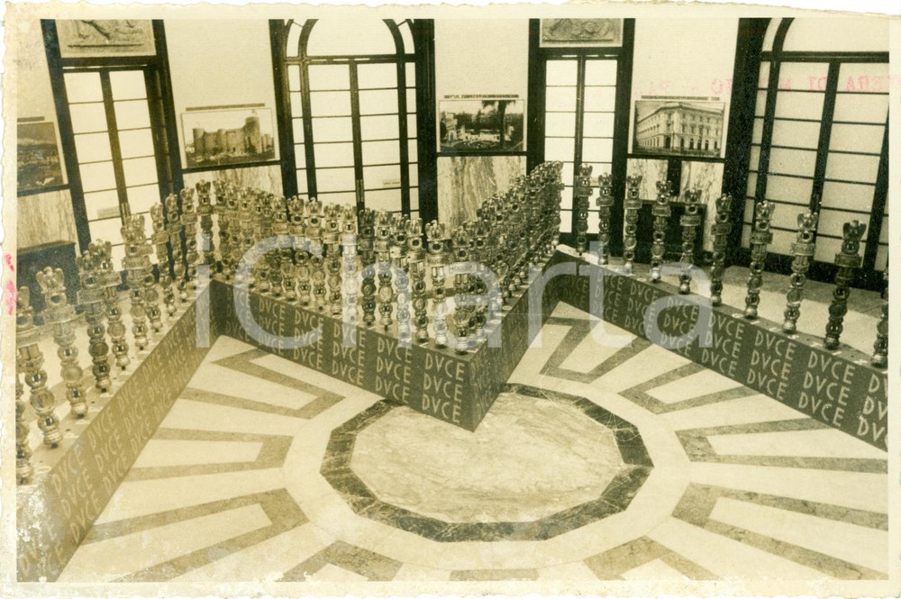 Fotografia d epoca originale 1940 CATANIA Salone d onore dei LITTORIALI del lavoro Fotografia 1