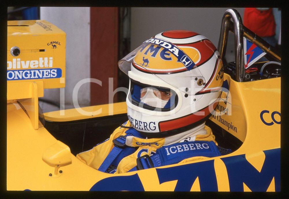 35mm vintage slide* 1988 Nelson PIQUET su LOTUS 100T - Ritratto del pilota (9)
