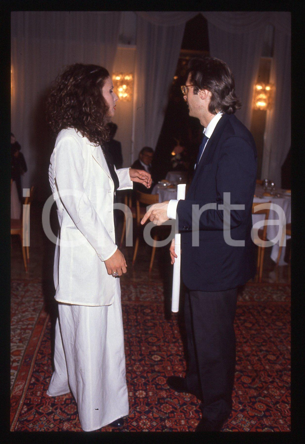 35mm vintage slide* 1994 FESTIVAL CANNES Alessandra DI SANZO e Vittorio SGARBI