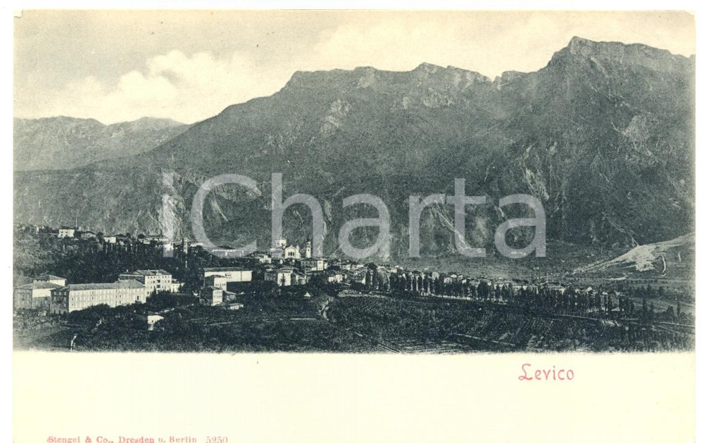 Cartolina originale da collezione 1900 ca LEVICO TERME TN Panorama con monti Cartolina postale FP NV 1