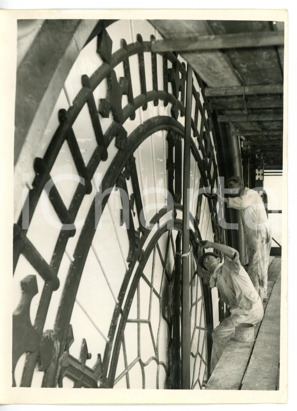 1956 LONDON Painters at work on the clock face of BIG BEN *Foto 15x20 cm