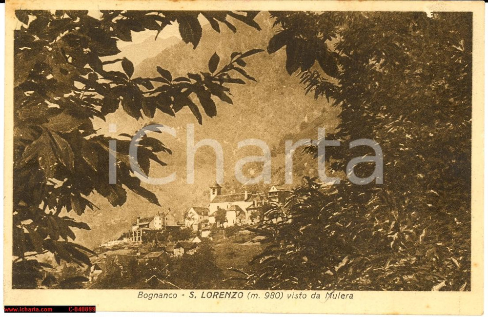 Cartolina originale da collezione 1925 Bognanco (Ossola) - S. Lorenzo da Mulera *NV 1
