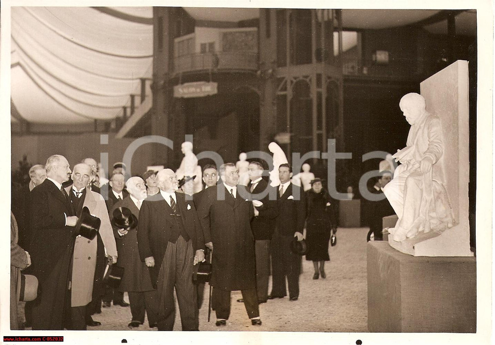 Fotografia d'epoca originale 1938 PARIGI Albert LEBRUN inaugura SALONE DEGLI ARTISTI 1