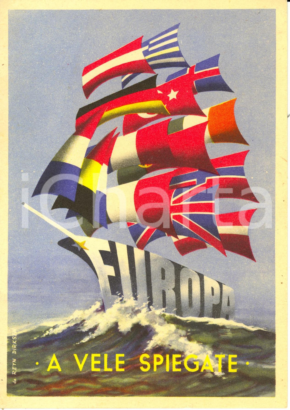 Cartolina originale da collezione 1950 ca ROMA ERP Programma Ricostruzione europea *Cartolina pubblicitaria FG NV 1