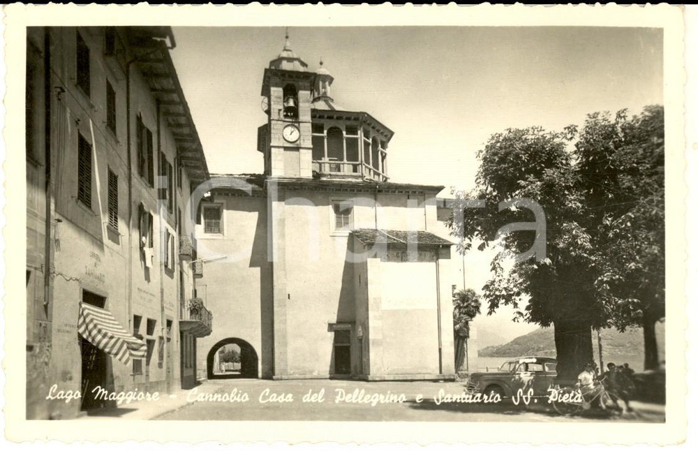 Cartolina originale da collezione 1954 CANNOBIO VB Casa del Pellegrino e Santuario SS. PIETA  Cartolina FP VG 1