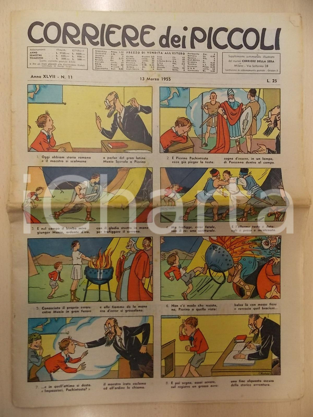 Giornale, rivista storica 1955 CORRIERE DEI PICCOLI 11 Pierino Pochintesta di Gino BALDO Rivista 1