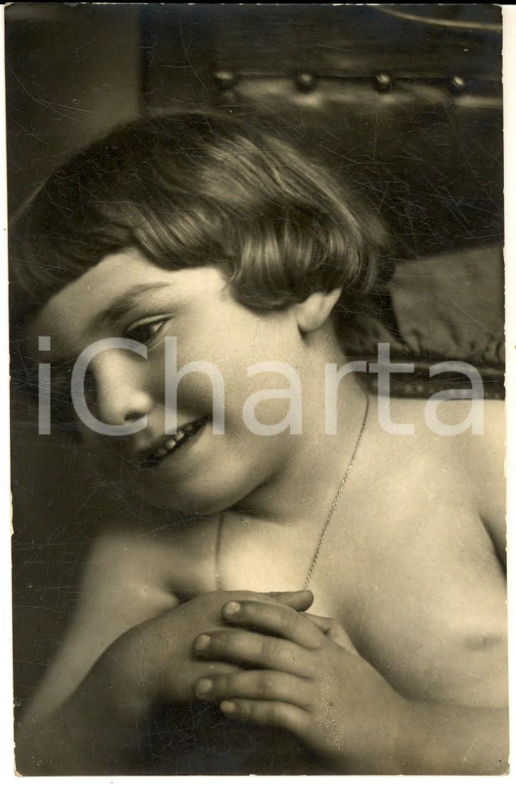 1916 BRESCIA Ritratto di Sandro FRUGONI a tre anni - Foto cartolina ARTISTICA