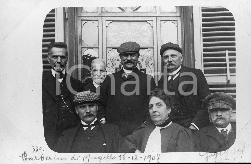 1907 BARBERINO DI MUGELLO Gruppo di amici in casa ZANETTI  *Fotocartolina