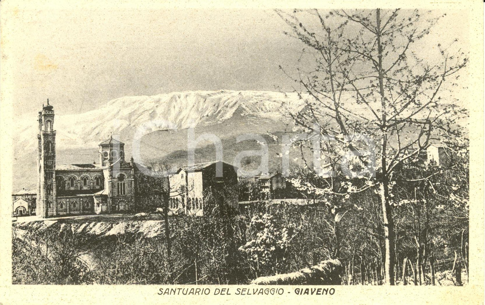 Cartolina originale da collezione 1941 GIAVENO (TO) Santuario Nostra Signora Lourdes a SELVAGGIO *Cartolina FP VG 1