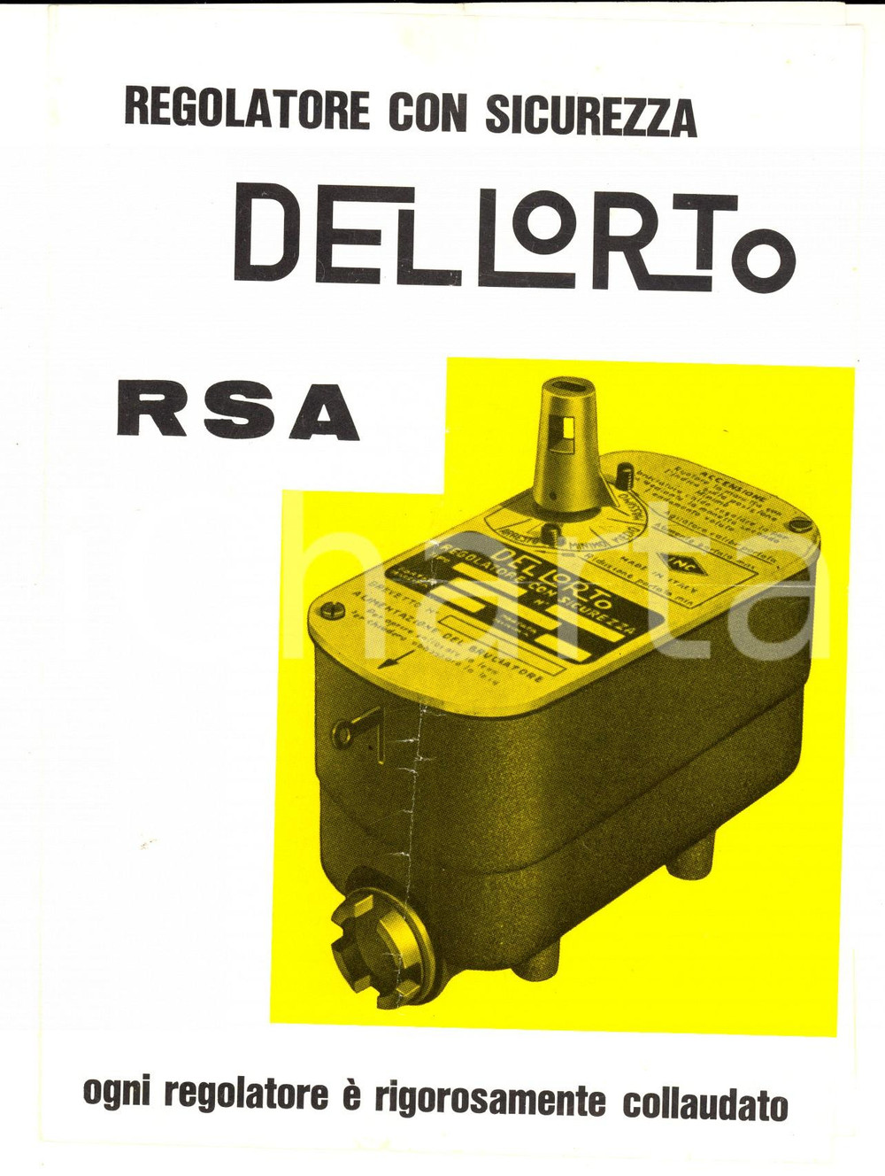 Materiale pubblicitario d’epoca 1955 ca MILANO Federico DELL ORTO Regolatore con sicurezza Pubblicitario 1